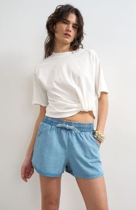 Topshop Topshop Denim Drawstring Running Shorts