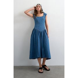 Topshop Topshop Denim Drop Waist Dress