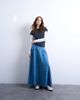 Topshop Topshop denim dropped waist maxi skirt in blue - 1