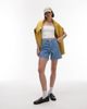 Topshop Topshop denim Editor shorts in bleach stripe-Blue - 1