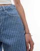Topshop Topshop denim Editor shorts in bleach stripe-Blue - 4
