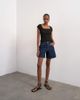 Topshop Topshop denim Editor shorts in indigo rinse-Blue - 1