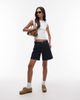 Topshop Topshop denim Editor shorts in raw look indigo-Blue - 2