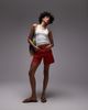 Topshop Topshop denim Editor shorts in red - 1