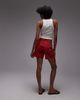 Topshop Topshop denim Editor shorts in red - 4