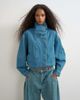 Topshop Topshop denim elastic waistband bomber jacket in mid green cast-Blue - 1
