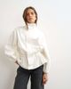 Topshop Topshop denim elasticated waist funnel sporty track jacket in bone-White - 1