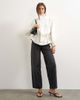 Topshop Topshop denim elasticated waist funnel sporty track jacket in bone-White - 3