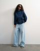 Topshop Topshop denim elasticated waist funnel sporty track jacket in indigo-Blue - 2