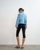 Topshop Topshop denim funnel neck bubble hem top in bleach-Blue - 3