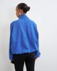 Topshop Topshop denim funnel neck bubble hem top in cobalt-Blue - 3