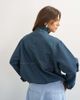 Topshop Topshop denim funnel neck bubble hem top in sulphur blue - 4