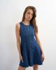 Topshop Topshop denim godet seamed mini dress in rich blue - 2