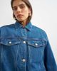 Topshop Topshop denim jacket with strong shoulder in mid blue - 3