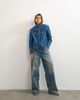 Topshop Topshop denim jacket with strong shoulder in mid blue - 4