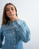 Topshop Topshop denim long sleeve seamed shirt in bleach-Blue - 1