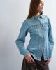 Topshop Topshop denim long sleeve seamed shirt in bleach-Blue - 2