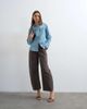 Topshop Topshop denim long sleeve seamed shirt in bleach-Blue - 3