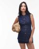 Topshop Topshop denim longline fitted top in rinse indigo-Blue - 2
