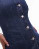Topshop Topshop denim longline fitted top in rinse indigo-Blue - 3