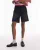 Topshop Topshop denim loose fit jorts in washed black - 4