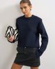 Topshop Topshop denim low rise tailored coated pelmet mini skirt in black - 1