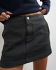 Topshop Topshop denim low rise tailored coated pelmet mini skirt in black - 2