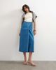 Topshop Topshop denim midi wrap circle skirt in mid blue - 1