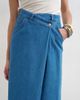 Topshop Topshop denim midi wrap circle skirt in mid blue - 3