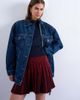 Topshop Topshop denim oversized dad jacket with belt tie in indigo-Blue - 3