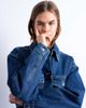 Topshop Topshop denim oversized dad jacket with belt tie in indigo-Blue - 4