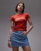 Topshop Topshop denim pelmet mini skirt in bleach stripe-Blue - 2