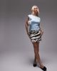 Topshop Topshop denim pelmet skirt in zebra print-Multi - 1