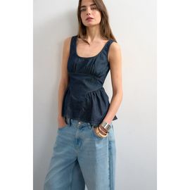 Topshop Topshop Denim Peplum Tank