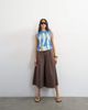 Topshop Topshop denim pleated culottes in brown rinse - 1