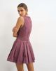 Topshop Topshop denim pleated pinny dress in plum-Multi - 4