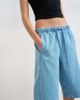 Topshop Topshop denim pull on barrel shorts in bleach-Blue - 1