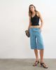 Topshop Topshop denim pull on barrel shorts in bleach-Blue - 2