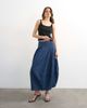 Topshop Topshop denim seamed barrel cut maxi skirt in rich blue - 1