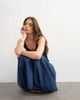 Topshop Topshop denim seamed barrel cut maxi skirt in rich blue - 4