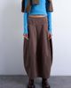 Topshop Topshop denim seamed barrel fit maxi skirt in otter-Brown - 3