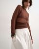 Topshop Topshop denim seamed barrel maxi skirt in bone-White - 4