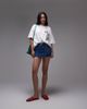 Topshop Topshop denim self tie pelmet skirt in indigo-Blue - 2