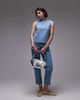 Topshop Topshop denim shell top in bleach stripe-Blue - 2