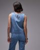 Topshop Topshop denim shell top in bleach stripe-Blue - 3