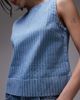 Topshop Topshop denim shell top in bleach stripe-Blue - 4