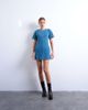 Topshop Topshop denim short sleeved structured mini dress in mid blue - 1