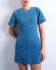 Topshop Topshop denim short sleeved structured mini dress in mid blue - 2