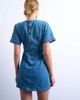 Topshop Topshop denim short sleeved structured mini dress in mid blue - 3