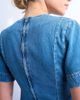 Topshop Topshop denim short sleeved structured mini dress in mid blue - 4